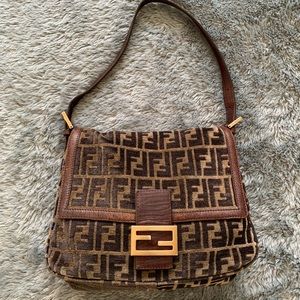 Vintage Fendi bag with bronze hardware